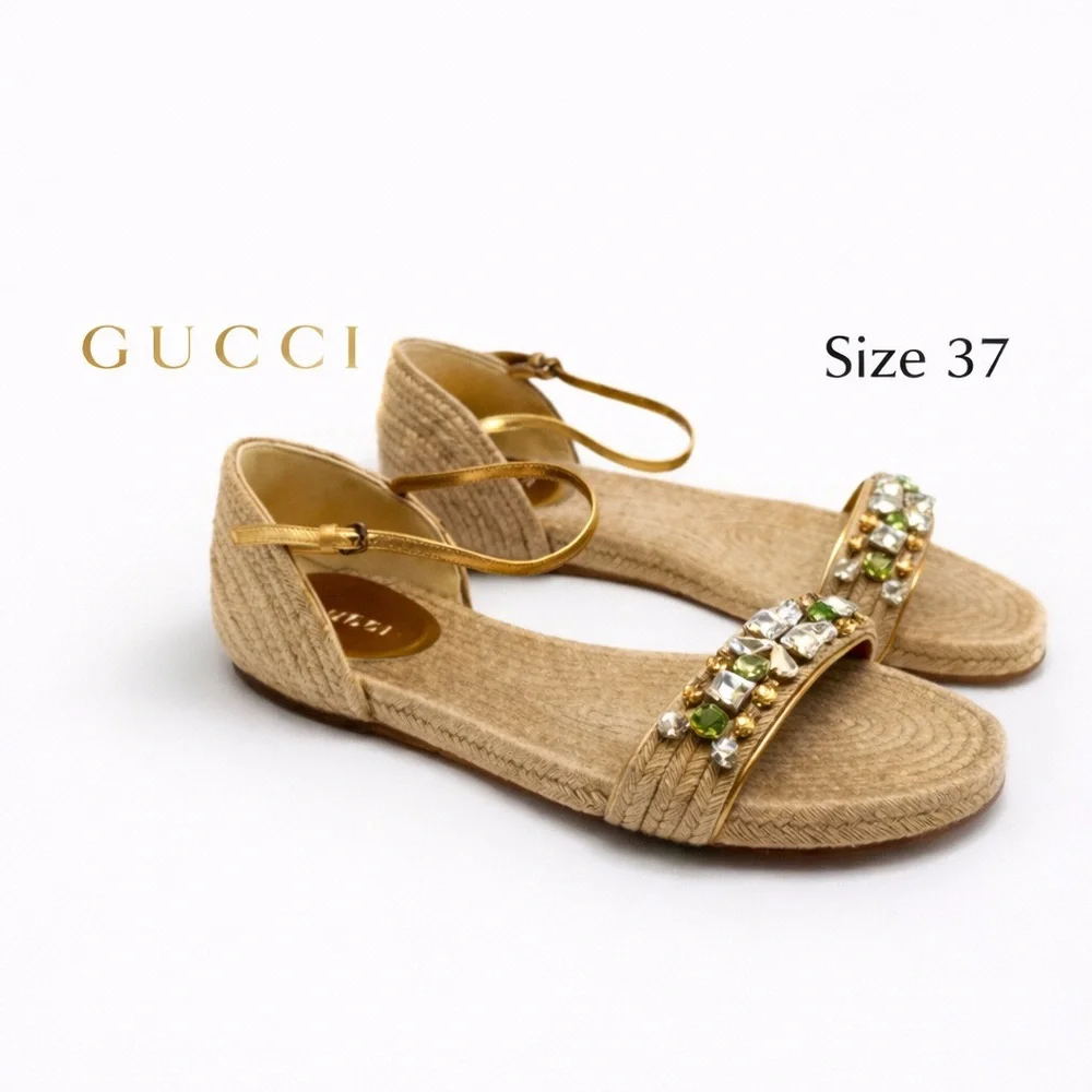 AUTHENTIC Gucci Carolina Espadrilles Sandals